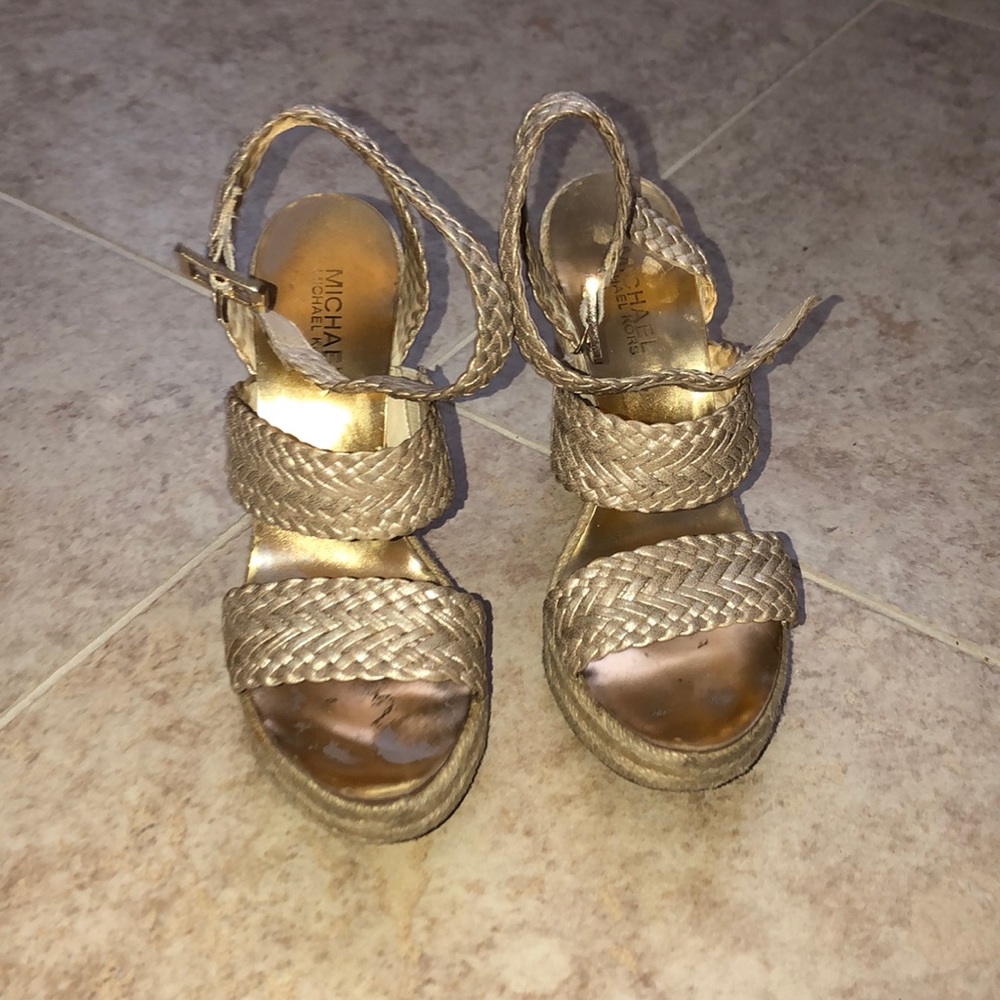 Micheal Kors Metallic Gold Espadrilles